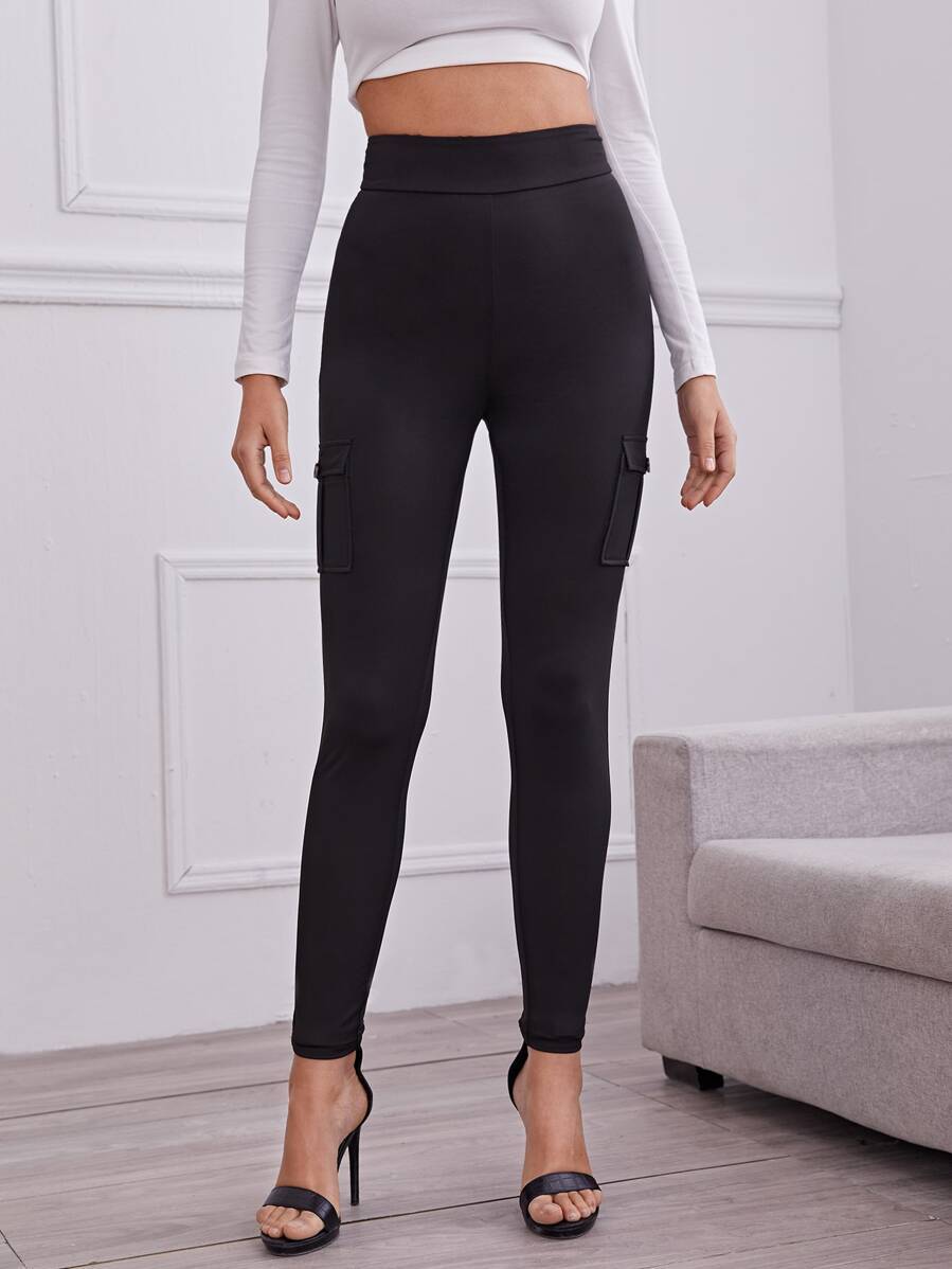 Solid Textured Knit Leggings
