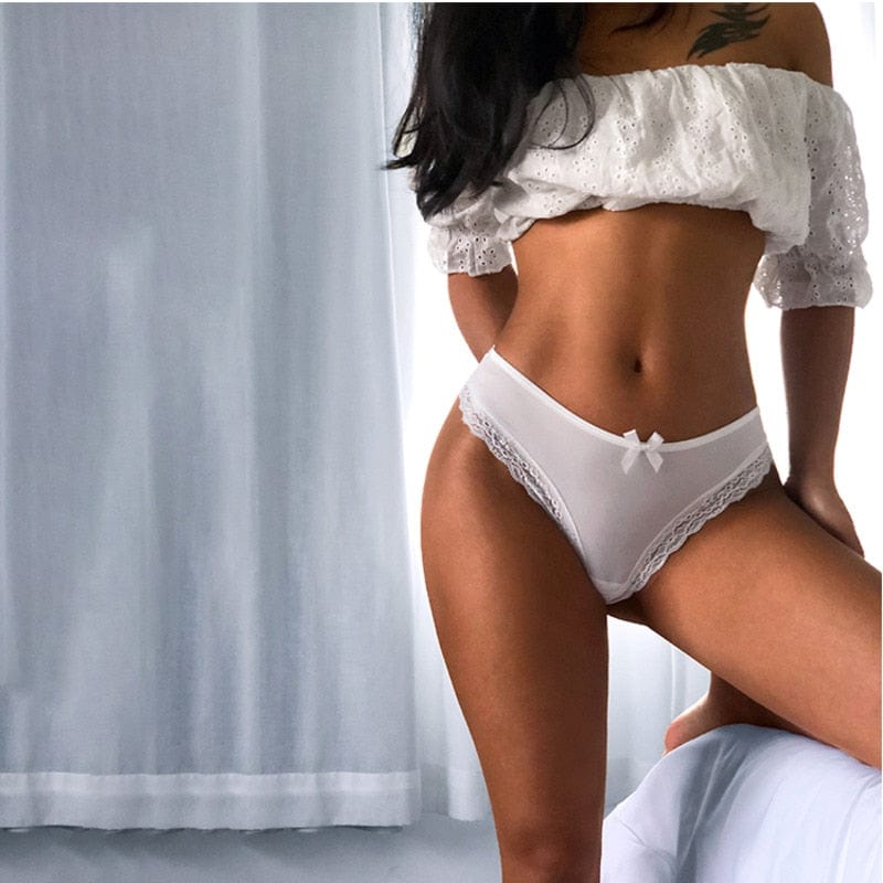 Sexy Women's Underwear Bow Hollow Out String Sex Panties Crotch Cotton