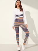 Geo Print Leggings - Shop Women's T-shirts, blouses, Leggings & Trousers online - Luwos