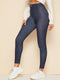 Elastic Waist Button Detail Leggings - Shop Women's T-shirts, blouses, Leggings & Trousers online - Luwos
