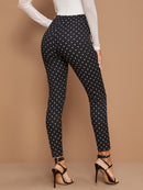 Wide Waistband Polka Dot Leggings - Shop Women's T-shirts, blouses, Leggings & Trousers online - Luwos