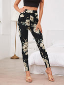 Wide Waistband Floral Leggings</h1><br> [dropshipall-rating] - Shop Women's T-shirts, blouses, Leggings & Trousers online - Luwos