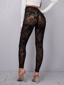 Floral Mesh Leggings - Shop Women's T-shirts, blouses, Leggings & Trousers online - Luwos