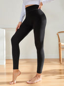Solid Wideband Waist Crop Sports Leggings - Shop Women's T-shirts, blouses, Leggings & Trousers online - Luwos