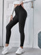 Asymmetrical Waistband Textured Knit Leggings - Shop Women's T-shirts, blouses, Leggings & Trousers online - Luwos