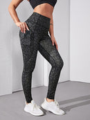 Allover Print Sports Leggings With Phone Pocket - Shop Women's T-shirts, blouses, Leggings & Trousers online - Luwos