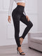 Solid Flap Pocket Leggings - Shop Women's T-shirts, blouses, Leggings & Trousers online - Luwos