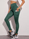 Pocket Wide Band Waist Sports Leggings - Shop Women's T-shirts, blouses, Leggings & Trousers online - Luwos