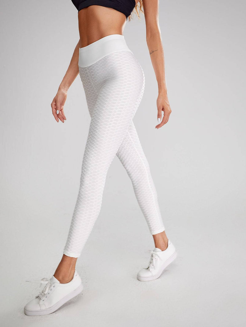 Wide Waistband Solid Honeycomb Leggings</h1><br> Luwos - Shop Women's T-shirts, blouses, Leggings & Trousers online - Luwos