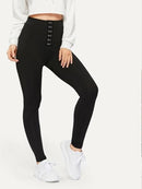 Grommet Detail Leggings - Shop Women's T-shirts, blouses, Leggings & Trousers online - Luwos