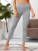 Heather Grey Wide Waistband Sports Leggings - Shop Women's T-shirts, blouses, Leggings & Trousers online - Luwos