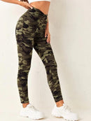 High waist Overlap Wide Waistband Camo Leggings luwos - Shop Women's T-shirts, blouses, Leggings & Trousers online - Luwos