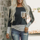 Fashion Womens T Shirt O-Neck Long Sleeves - Shop Women's T-shirts, blouses, Leggings & Trousers online - Luwos