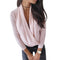 Luwos: Lady Tops And Blouses V-Neck Long Sleeve - Shop Women's T-shirts, blouses, Leggings & Trousers online - Luwos