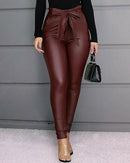 Luwos:  High Waist Pencil Pant Women Faux Leather - Shop Women's T-shirts, blouses, Leggings & Trousers online - Luwos
