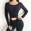 Front or Backward Wear Yoga Top Women Long Sleeve - Shop Women's T-shirts, blouses, Leggings & Trousers online - Luwos