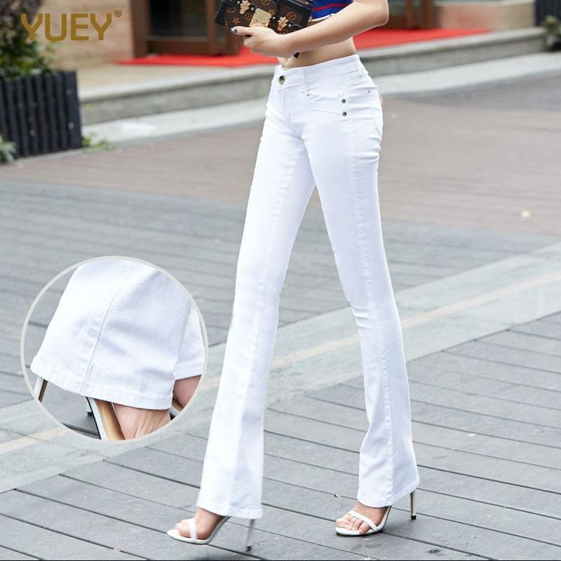 Women Pants Slim Thin White Stretch - Shop Women's T-shirts, blouses, Leggings & Trousers online - Luwos