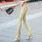 Women Pants Slim Thin White Stretch - Shop Women's T-shirts, blouses, Leggings & Trousers online - Luwos