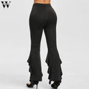 Luwos: Pants capris  Flares Lace Splice Ruffle - Shop Women's T-shirts, blouses, Leggings & Trousers online - Luwos