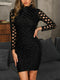 Luwos: Dress Evening Gown Black Long Sleeve - Shop Women's T-shirts, blouses, Leggings & Trousers online - Luwos