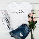 New Women Heart beat Print Top - Shop Women's T-shirts, blouses, Leggings & Trousers online - Luwos