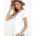 T-Shirt  V-neck Women  Summer - Shop Women's T-shirts, blouses, Leggings & Trousers online - Luwos