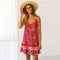 Women Boho Beach Dress Sleeveless Floral V Neck Summer Dresses - Shop Women's T-shirts, blouses, Leggings & Trousers online - Luwos