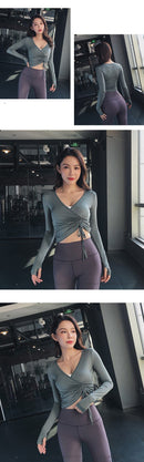 New Sport Top Women Fitness Jersey Gym Long Sleeve  Yoga Tops T-shirt - Shop Women's T-shirts, blouses, Leggings & Trousers online - Luwos