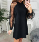 Luwos: Dress Black Round Neck Mesh sleeve - Shop Women's T-shirts, blouses, Leggings & Trousers online - Luwos