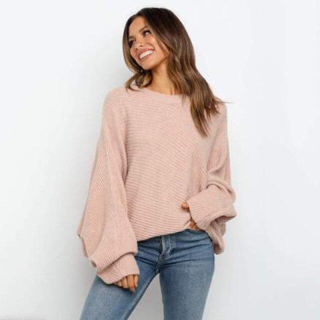 Casual Beige Knitted Sweaters Women - Shop Women's T-shirts, blouses, Leggings & Trousers online - Luwos