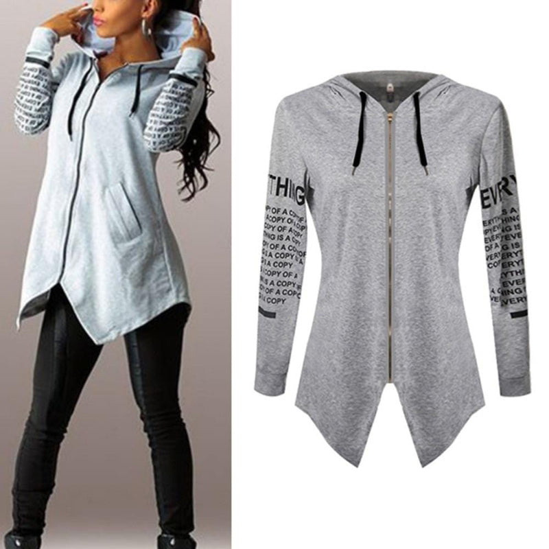 Women Sweatshirts Casual Hooded Letters Print - Shop Women's T-shirts, blouses, Leggings & Trousers online - Luwos