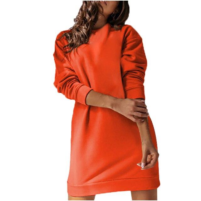Luwos:  Women Dress Casual Solid Color Long Sleeve Sweatshirt Pullover - Shop Women's T-shirts, blouses, Leggings & Trousers online - Luwos