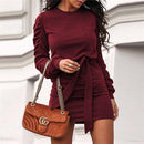 Winter Women Sweatshirt Mini Dress - Shop Women's T-shirts, blouses, Leggings & Trousers online - Luwos
