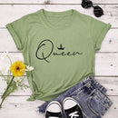 9 Colors Crown Queen Letter Print T Shirt - Shop Women's T-shirts, blouses, Leggings & Trousers online - Luwos