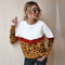 Leopard Patchwork Ladies Knitted Sweater Women Jumper Pullovers Top
