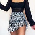 Female Leopard Printing Casual Short Mini Skirts High Waist