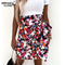 Summer Boho High Waist Floral Wrap Skirt Women