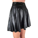 Womens  Leather Miniskirts High Waist Flared skirt