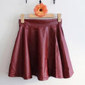 Womens  Leather Miniskirts High Waist Flared skirt
