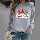 Women Casual Pullover Tops Cartoon Santa Claus Print Hoodies Ladies Christmas Clothes