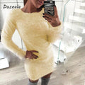 Luwos: Winter Plush sweater Dress Women - Shop Women's T-shirts, blouses, Leggings & Trousers online - Luwos