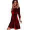 Luwos: Velvet Dress  Ladies Party Mini Dress Vestidos Women Velour Dress Long Sleeve Slim Tops Red - Shop Women's T-shirts, blouses, Leggings & Trousers online - Luwos